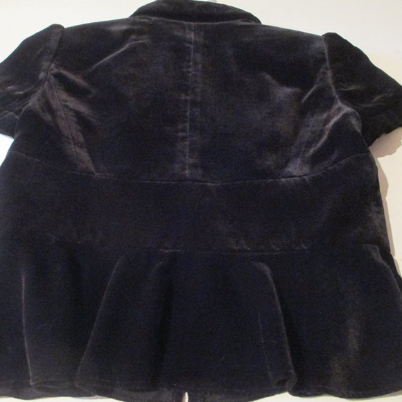 NWT Ladies Ann Taylor Loft Petites Velvet Holiday Button Down Black Dressy Top - Picture 6 of 6